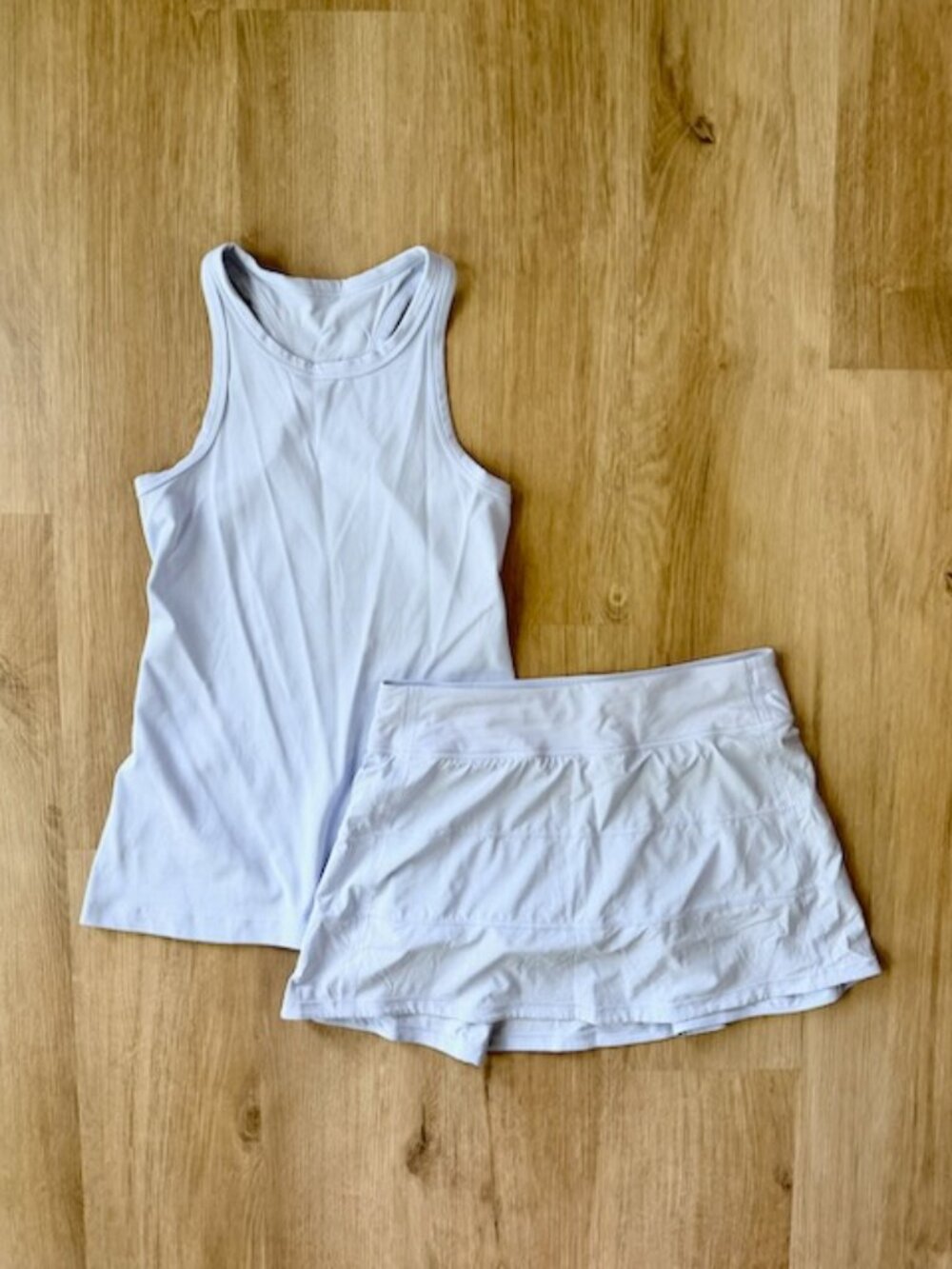 Lululemon Tank & Pace Rival Skirt Set Sz 6 Powder Blue